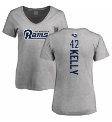 NFL Women's Nike Los Angeles Rams #42 John Kelly Ash Backer V-Neck T-Shirt