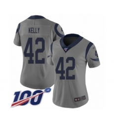 Women's Los Angeles Rams #42 John Kelly Limited Gray Inverted Legend 100th Season Football Jersey