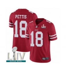 Men's San Francisco 49ers #18 Dante Pettis Red Team Color Vapor Untouchable Limited Player Super Bowl LIV Bound Football Jersey