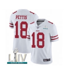 Youth San Francisco 49ers #18 Dante Pettis White Vapor Untouchable Limited Player Super Bowl LIV Bound Football Jersey