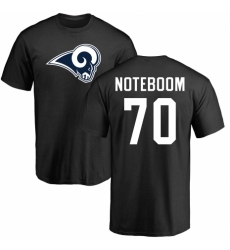 NFL Nike Los Angeles Rams #70 Joseph Noteboom Black Name & Number Logo T-Shirt