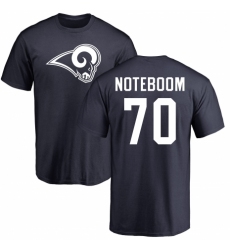 NFL Nike Los Angeles Rams #70 Joseph Noteboom Navy Blue Name & Number Logo T-Shirt