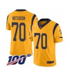 Youth Los Angeles Rams #70 Joseph Noteboom Limited Gold Rush Vapor Untouchable 100th Season Football Jersey