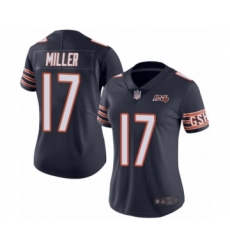 Women's Chicago Bears #17 Anthony Miller Navy Blue Team Color 100th Season Limited Football Jersey