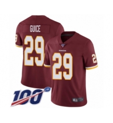 Youth Washington Redskins #29 Derrius Guice Burgundy Red Team Color Vapor Untouchable Limited Player 100th Season Football Jersey