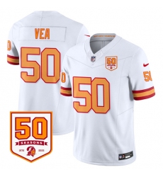 Men's Tampa Bay Buccaneers #50 Vita Vea White 2025 F.U.S.E. 50th Anniversary Vapor Limited Football Stitched Jersey