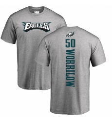 Nike Philadelphia Eagles #50 Paul Worrilow Ash Backer T-Shirt