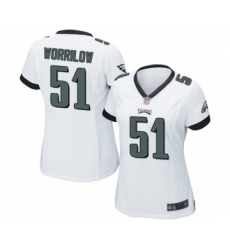 Women's Philadelphia Eagles #51 Paul Worrilow Game White Football Jersey