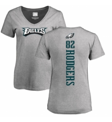 Women's Nike Philadelphia Eagles #82 Richard Rodgers Ash Backer V-Neck T-Shirt