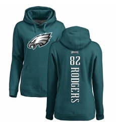 Women's Nike Philadelphia Eagles #82 Richard Rodgers Green Backer Pullover Hoodie