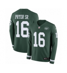 Men's Nike New York Jets #16 Terrelle Pryor Sr. Limited Green Therma Long Sleeve NFL Jersey
