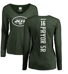 NFL Women's Nike New York Jets #16 Terrelle Pryor Sr. Green Backer Long Sleeve T-Shirt