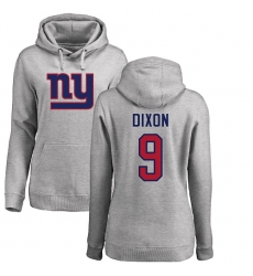 NFL Women's Nike New York Giants #9 Riley Dixon Ash Name & Number Logo Pullover Hoodie