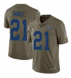 Youth Nike Indianapolis Colts #21 Nyheim Hines Limited Olive 2017 Salute to Service NFL Jersey