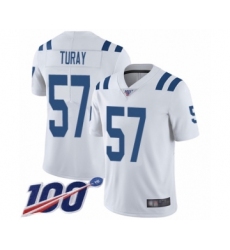 Men's Indianapolis Colts #57 Kemoko Turay White Vapor Untouchable Limited Player 100th Season Football Jersey