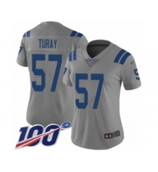 Women's Indianapolis Colts #57 Kemoko Turay Limited Gray Inverted Legend 100th Season Football Jersey