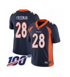 Men's Denver Broncos #28 Royce Freeman Navy Blue Alternate Vapor Untouchable Limited Player 100th Season Football Jersey