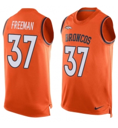 Men's Nike Denver Broncos #37 Royce Freeman Limited Orange Player Name & Number Tank Top NFL Jersey