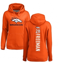 NFL Women's Nike Denver Broncos #28 Royce Freeman Orange Backer Pullover Hoodie