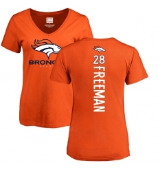 NFL Women's Nike Denver Broncos #28 Royce Freeman Orange Backer T-Shirt