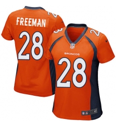 Women Nike Denver Broncos #28 Royce Freeman Game Orange Team Color NFL Jersey