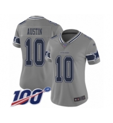 Women's Dallas Cowboys #10 Tavon Austin Limited Gray Inverted Legend 100th Season Football Jersey