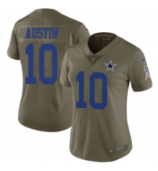 Women's Nike Dallas Cowboys #10 Tavon Austin Limited Olive 2017 Salute to Service NFL Jersey