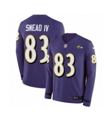 Men's Nike Baltimore Ravens #83 Willie Snead IV Limited Purple Therma Long Sleeve NFL Jersey