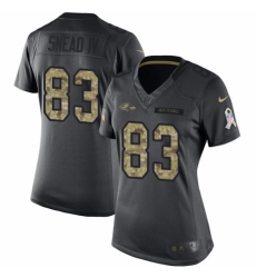 Women's Nike Baltimore Ravens #83 Willie Snead IV Limited Black 2016 Salute to Service NFL Jersey