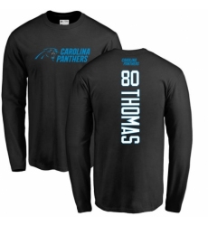 NFL Nike Carolina Panthers #80 Ian Thomas Black Backer Long Sleeve T-Shirt