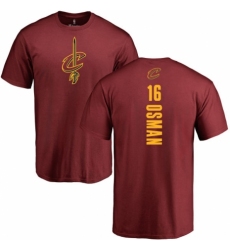 NBA Nike Cleveland Cavaliers #16 Cedi Osman Maroon Backer T-Shirt