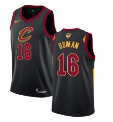 Women's Nike Cleveland Cavaliers #16 Cedi Osman Authentic Black 2018 NBA Finals Bound NBA Jersey Statement Edition
