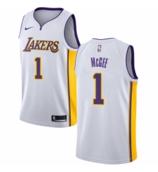Women's Nike Los Angeles Lakers #1 JaVale McGee Authentic White NBA Jersey - Association Edition