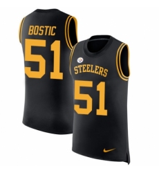 Men's Nike Pittsburgh Steelers #51 Jon Bostic Black Rush Player Name & Number Tank Top NFL Jersey