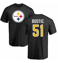 Nike Pittsburgh Steelers #51 Jon Bostic Black Name & Number Logo T-Shirt