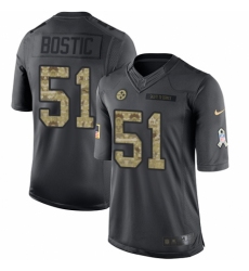 Youth Nike Pittsburgh Steelers #51 Jon Bostic Limited Black 2016 Salute to Service NFL Jersey