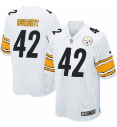 Men's Nike Pittsburgh Steelers #42 Morgan Burnett Game White NFL Jersey