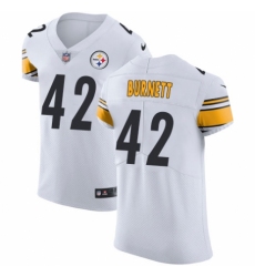 Men's Nike Pittsburgh Steelers #42 Morgan Burnett White Vapor Untouchable Elite Player NFL Jersey