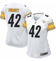 Women's Nike Pittsburgh Steelers #42 Morgan Burnett Game White NFL Jersey
