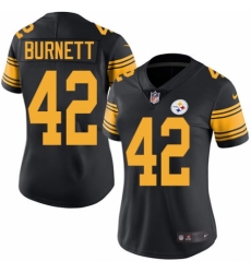 Women's Nike Pittsburgh Steelers #42 Morgan Burnett Limited Black Rush Vapor Untouchable NFL Jersey