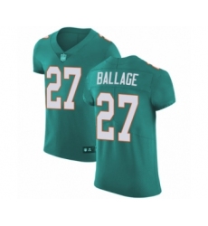 Men's Miami Dolphins #27 Kalen Ballage Aqua Green Alternate Vapor Untouchable Elite Player Football Jersey