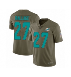 Men's Miami Dolphins #27 Kalen Ballage Limited Olive 2017 Salute to Service Football Jersey