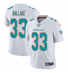 Youth Nike Miami Dolphins #33 Kalen Ballage White Vapor Untouchable Elite Player NFL Jersey