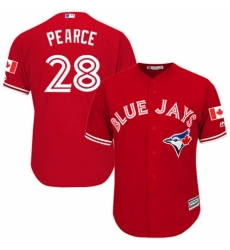 Men's Majestic Toronto Blue Jays #28 Steve Pearce Replica Scarlet Alternate Cool Base MLB Jersey