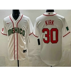 Men's Mexico #30 Alejandro Kirk White 2026 World Baseball Classic Cool Base Jersey