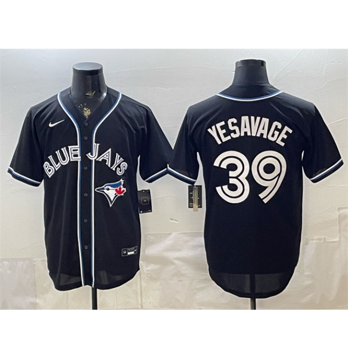 Men's Toronto Blue Jays #39 Trey Yesavage 2026 Fashion Replica Black Out Stitched Baseball Jersey