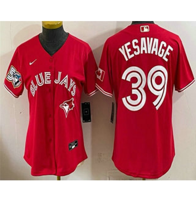 Women's Toronto Blue Jays #39 Trey Yesavage Red 50 Seasons Stitched Jersey