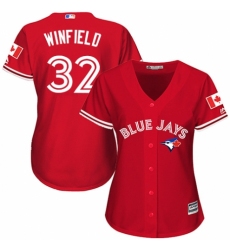 Women's Majestic Toronto Blue Jays #32 Dave Winfield Replica Scarlet Alternate MLB Jersey