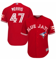 Youth Majestic Toronto Blue Jays #47 Jack Morris Authentic Scarlet Alternate MLB Jersey