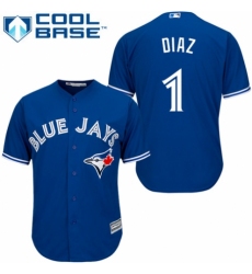 Youth Majestic Toronto Blue Jays #1 Aledmys Diaz Replica Blue Alternate MLB Jersey